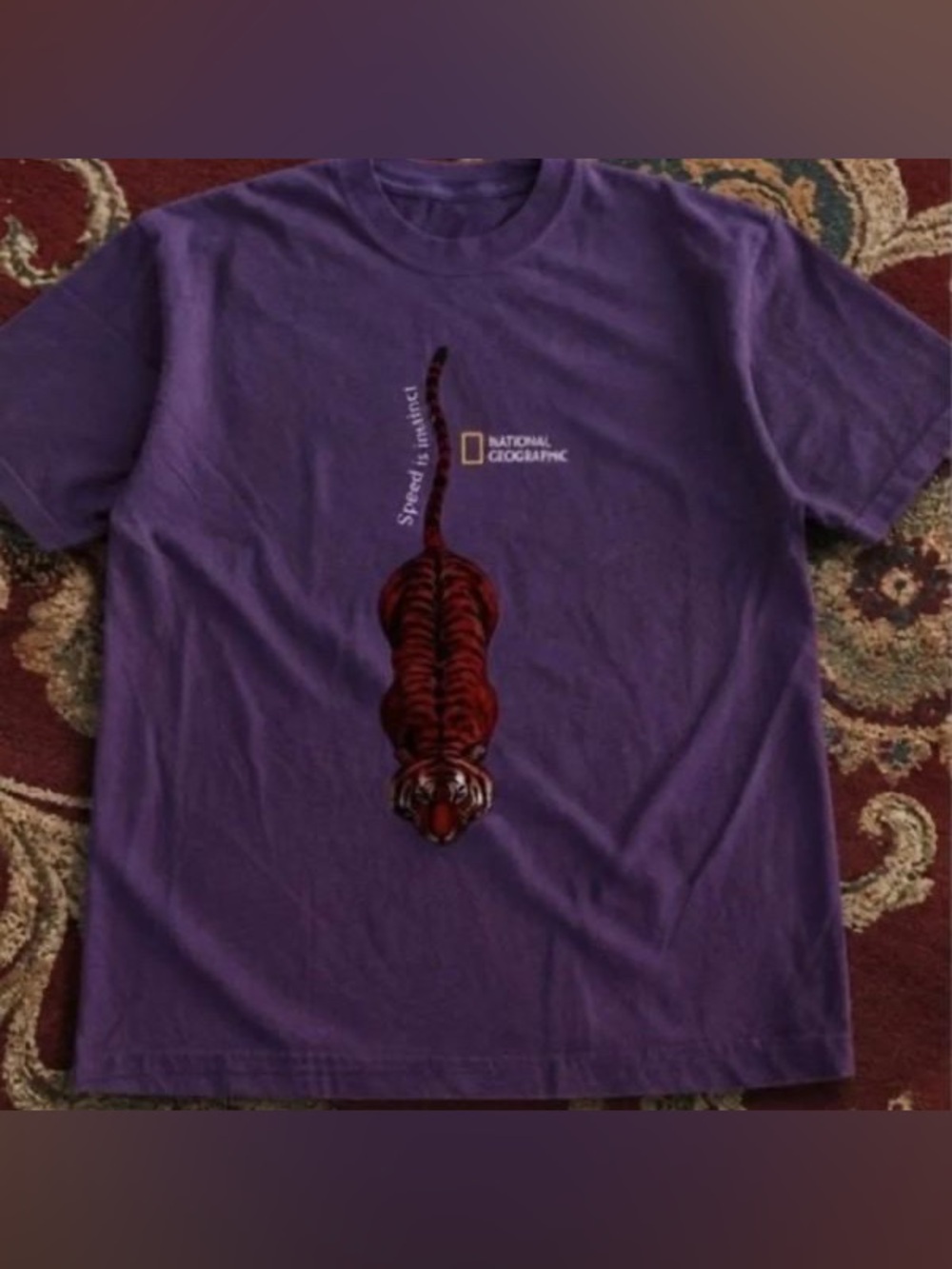 National Geographic Purple Tee with Tiger Graphic T Shirt